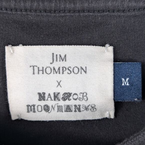 Jim Thompson x Mahanakhon M Elephant Graphic T-Shirt Black Cotton Thailand - Picture 3 of 5